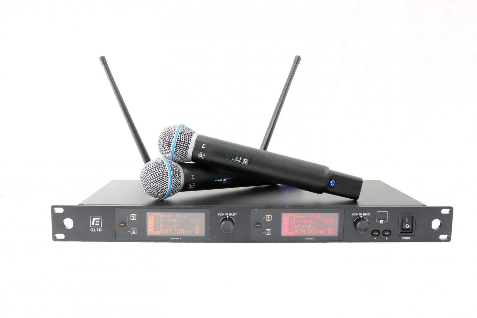 RFIntell QL7R/T1-A 651,800-683,400 МГц 2-канальная радиосистема с 2-мя ручными микрофонами в Кинешме